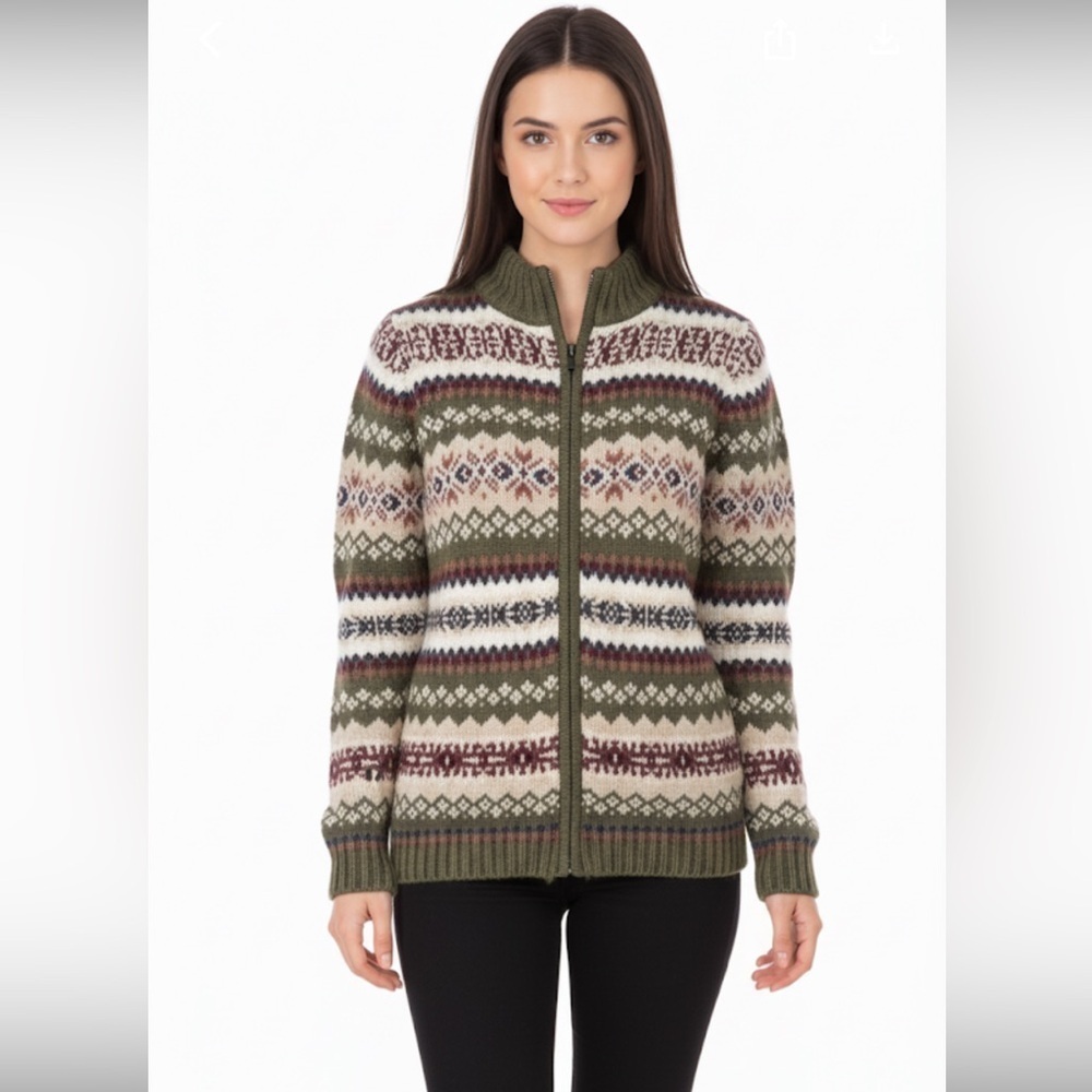 Vintage knit zippered sweater size medium